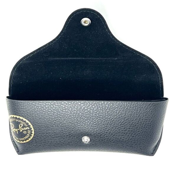 Ray-Ban Black Leather Glasses Case for Sunglasses Eyeglasses with Cleaning Cloth - Picture 5 of 12